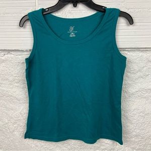 STIUDOWORKS green sleeveless summer shirt size medium petite